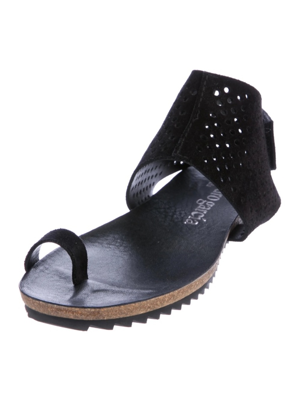PEDRO GARCIA VENUS Black Suede Open-Toe Ankle Strap Sandals